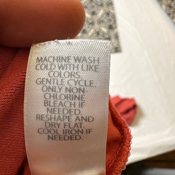 J. Jill Wearever Terracotta Red Faux Wrap V-Neck 3/4 Sleeve Top 2X Y2K Babydoll - Picture 7 of 8